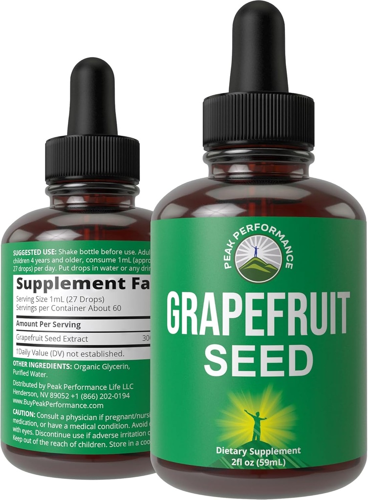 Grapefruity Seed Extract Liquid Kapky dodatek. Vegan GSE Grapefruit Seed Extract pro ženy a muže. Nulový cukr, Non Bitter. pro imunitní, stravovací podporu. Gluten Free Oil. Vezmi si Orly.