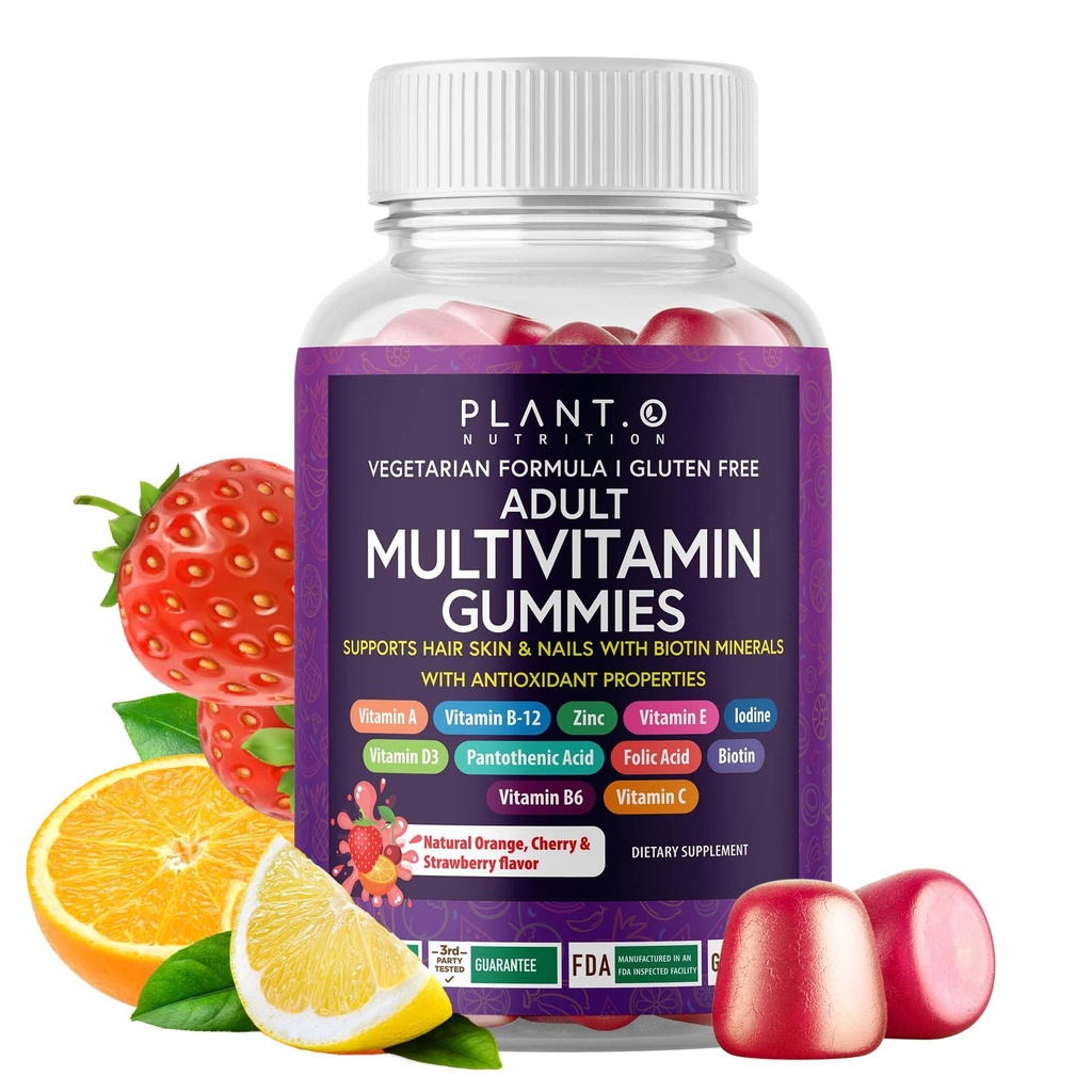 Kompletní multivitaminové žvýkačky pro dospělé - All- in- One směs vitaminu A B C D E zinek a biotin - Dospělý vitamin Gummy pro energii a imunitu - 90 Delicious gluten zdarma a Veggie žvýkačky