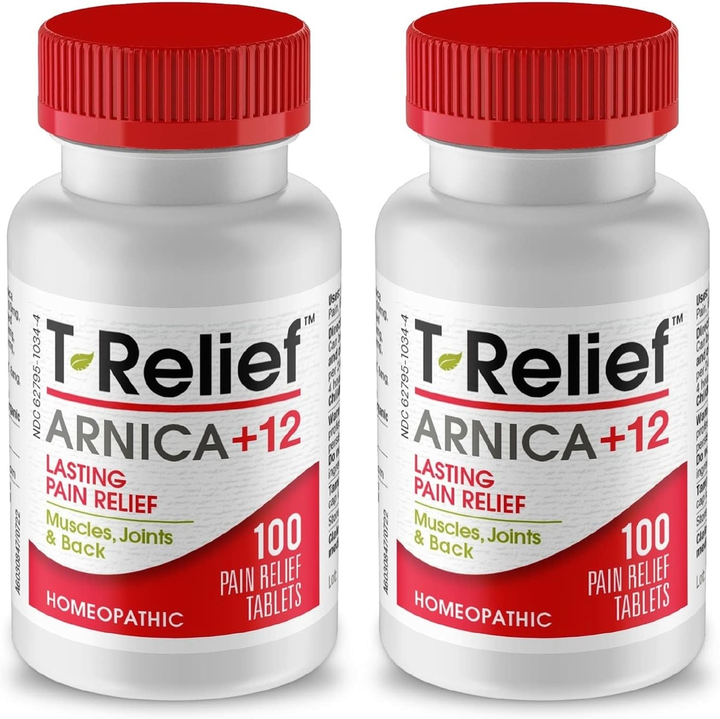 T- Relief Arnica + 12 Natural Relieving Actives for Back Pain Joint Soelth Aches & Stiffness, All Body Fast Relief for Women & Men - 100 tablet (2 balení)