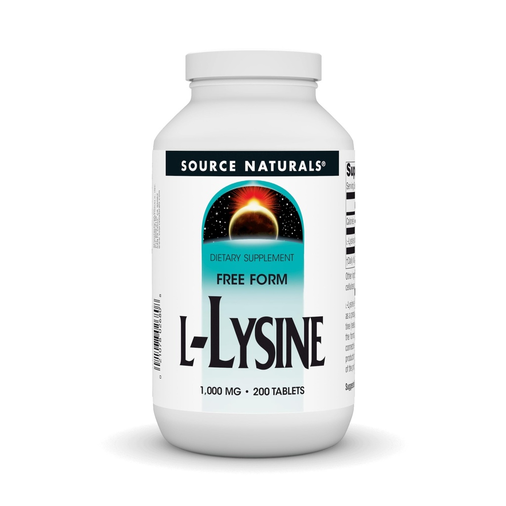 Zdroj Naturals L-Lysine Free Form, 1000 mg - Amino Acid Supplementary Support Energy Formation & Collagen - 200 tablet