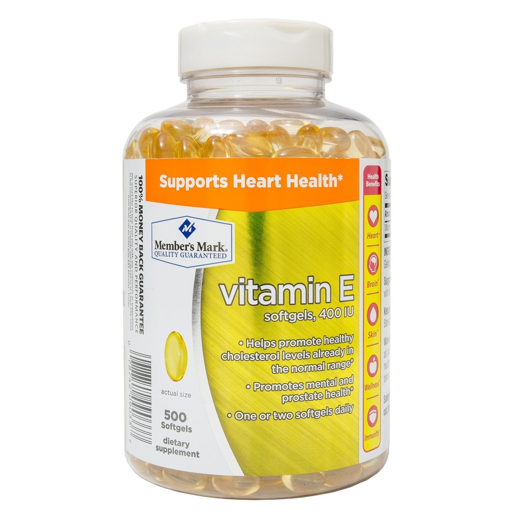 Členové Mark Vitamin E 400 IU Dietní dodatek (500 ct.)