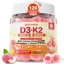 Vitamin D3 K2 Plněné gumy 5000IU / 10 000 IU s 500 mg vápníku + K2 (MK-7) 200mcg, hořčík, vitamin C & zinek, Extra síla - Ultimate Absorbency for Bones Muscles Teets, Vegan -- Balení po 2 ks