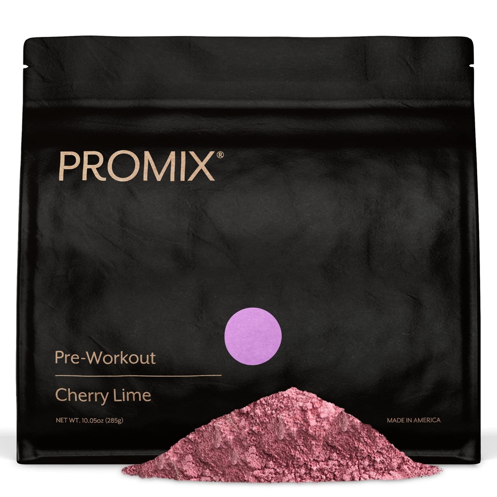 ProMix Nutrition Pre- Workout Powder, Cherry Lime - Maximalizovat Focus & Performance - Pomáhá při svalovém zisku, Endurance - Vitamin B12, Kofein, Beta- Alanine & L-Tyrsosine - 30 Služeb (Balení 1)