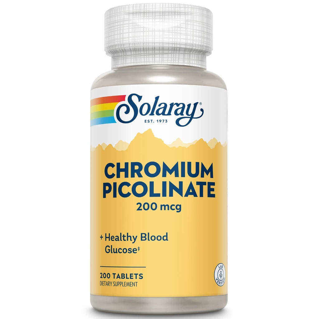 Solaray Chromium Picolinate tablety, 200 mcg colum124; 200 Počet