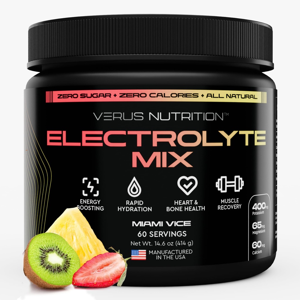 Electrolytes Powder No Sugar-Nula Calorie Hydration Powder 124; Sugar Free Electrolytes for Fasting, Keto & Vegan Support 124; Přírodní složky Electrolyte Mix, 60 Servings