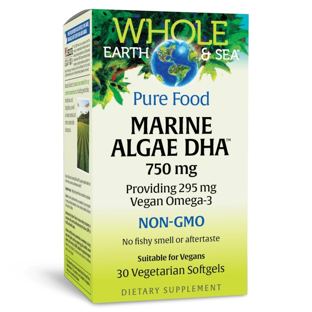 Přírodní faktory celá Země & moře, Marine DHA Omega-3, 30 Vegetariánské Softgels