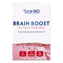 BRAINMD Dr. Amen Brain Boost On The Go - 10 Packets, Berry Flavor - Nootropic Drink Powder, Promotes Focus, Clarity & Mental Energy - kofein zdarma, gluten zdarma - 10 Služeb