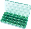 28 Den Měsíční Pořadatel pilulek - 4 týdny Pill Box 1 čas denně, 7 Den Medicine Pořadatel Box, Cestovní Pill Kontejner pro vitamín, Rybí olej (Olive Green)