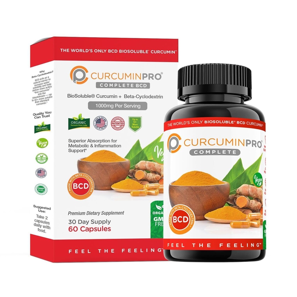 curcuminpro kompletní BCD current 124; svět je jediný biologicky rozpustný Vegan Beta Cyclodextrin & Organic Turmeric Curcumin 124; Natural Joint & Muscle Support current 124; Vegan current 124; 60