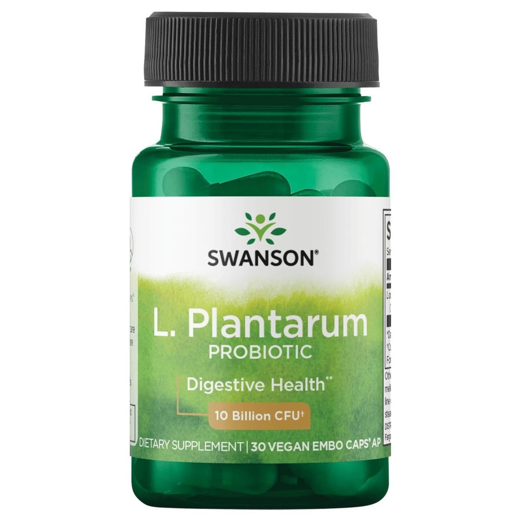 Swanson L. Plantarum - Dědičný dodatek Podpora Gastrointestinální rovnováhy & Bowel Regularita - Přírodní vzorec, který pomůže snížit nadýmání - (30 Veggie Kapsle)