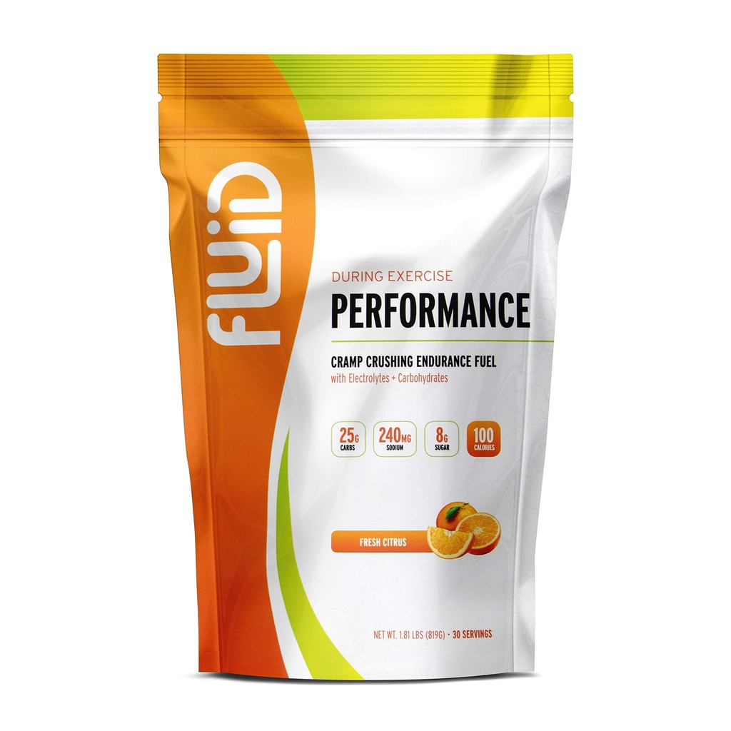 Fluid Performance - Nízký cukr Vytrvalost Palivo Sportovní nápoj Mix s elektrolyty, Všechny přírodní ingredience, Gluten- Free pro před nebo během cvičení (čerstvé citrusy, 30 Serving)