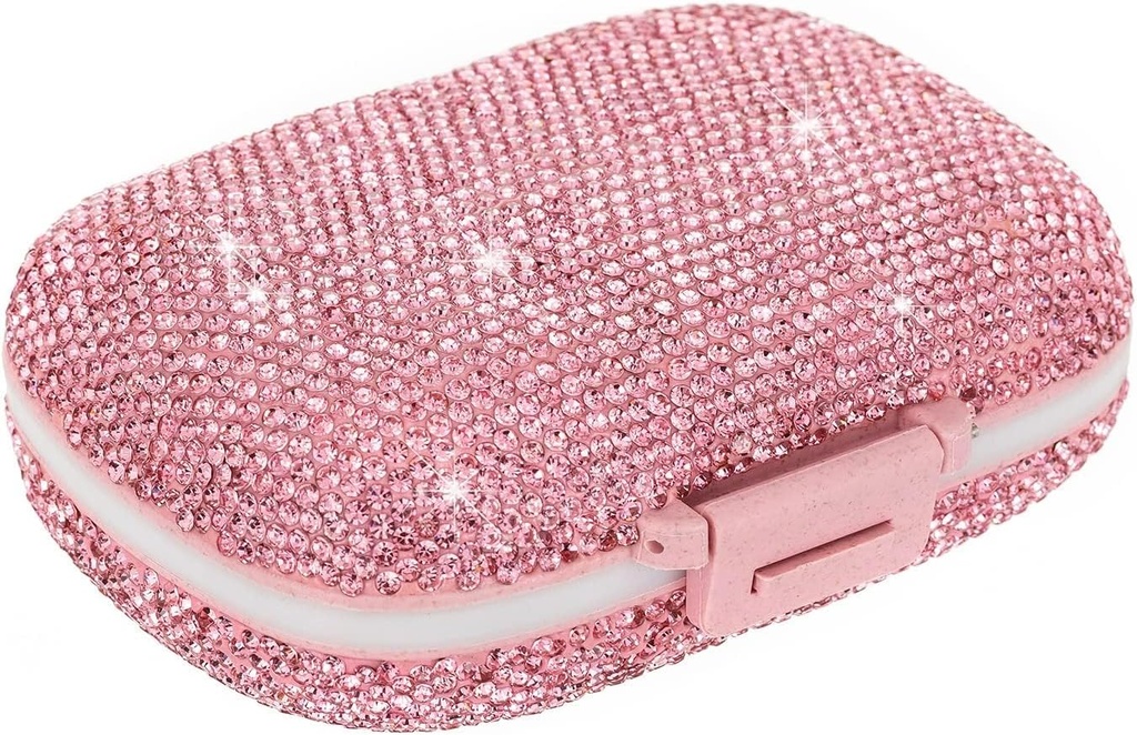 Roztomilý Pořadatel pilulek Malý pouzdro pro Purse Medicine Vitamin Container Holder Denní Pill Box Kontejner pro ženy Cestovní medicína Kit (růžová)