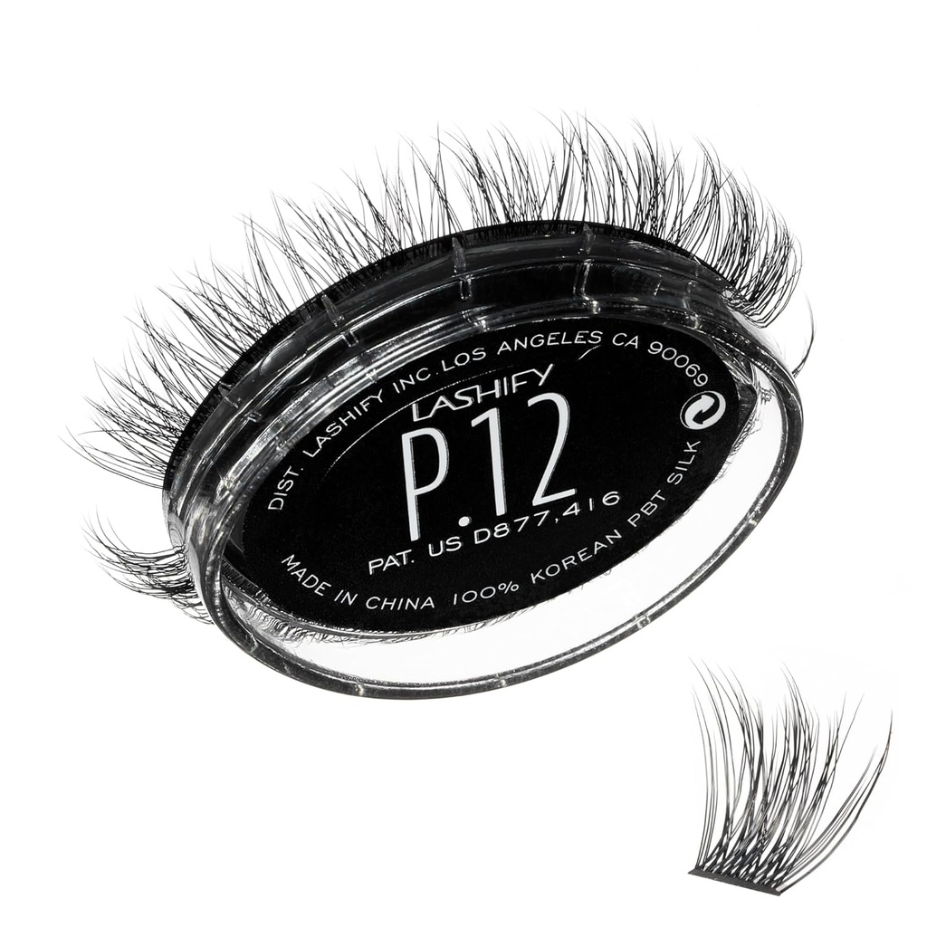 Lashify Plushy 12mm Gossamer řasy v černé, snadné DIY falešné řasy pro objemný, ale stále přírodní vzhled