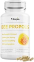 Bee Propolis Extract Kapsle 1000mg doplněk pro imunitní podporu, Vitality, Skin Health - Potenciální polyfenoly, Flavanoidy, Antioxidanty - 120 Počet, Non- GMO, gluten- Free