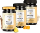 Winged Wellness Rise Up, Energy & Focus Gummies for Women - Denní Brain Boost Gummy dodatek s přírodním kofeinem, Ashwagandha, B12, Nootropics Alpha- GPC & Lion 's Mane - Ananas, 180 Gummies