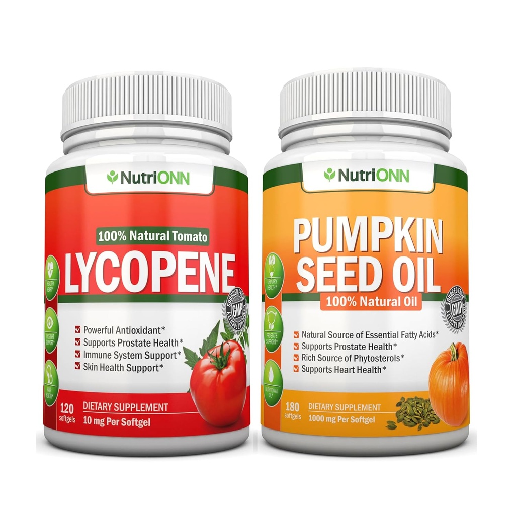 Nutrion Dýňová semínka na olej Softgels Lycopene Kapsle Combo - cílená podpora prostatního a močového zdraví