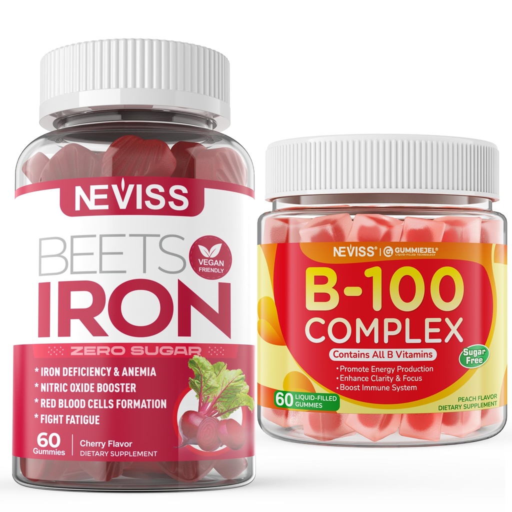 Sugar Free Iron Gummies + vitamin B100 komplex