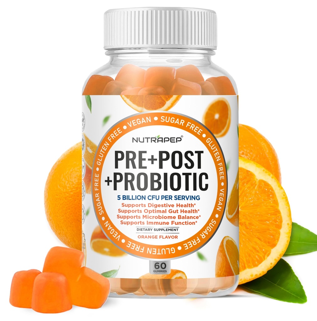 Prebiotická probiotická a postbiotická gumička pro ženy, muže a děti - vysoká potence 5 miliard CFU - Sugar- Free & gluten zdarma