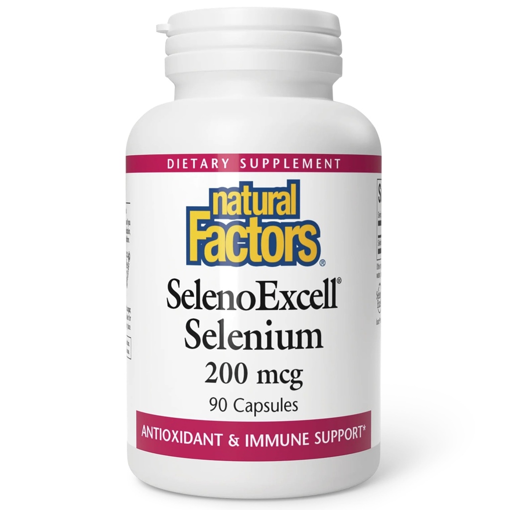 Přírodní faktory, SelenoExcell Selen 200mcg, Antioxidant & Imunitní podpora, 90 Kapsle