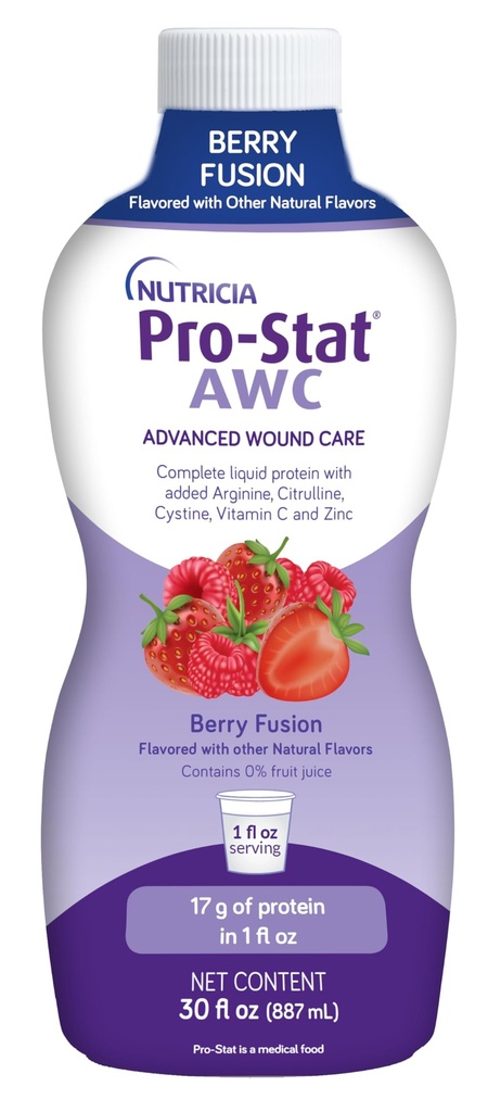 Pro- Stat Advanced Wound Care (AWC), Koncentrované tekuté bílkoviny Medical Food - Berry Fusion Flavor, 30 Fl Oz láhev