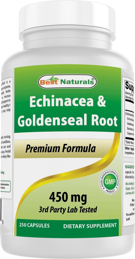 Nejlepší Naturals Echinacea Goldenseal 450 mg 250 Caps