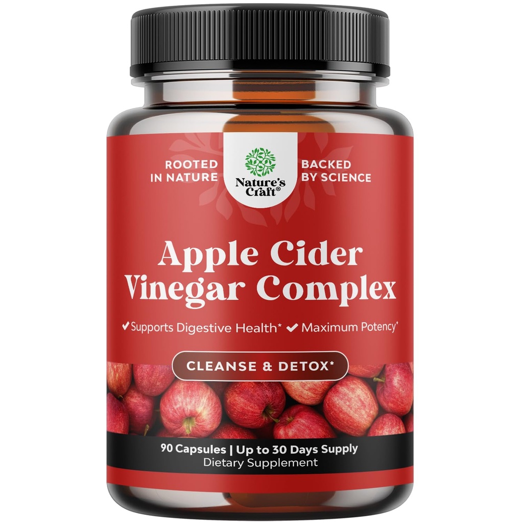 Čištění Apple Cider Ocet Kapsle - ACV čisticí a detox pilulky pro Gut a stravitelné zdraví s štíhlé Cayenne - Extra síla ACV Kapsle pro Gut Cleanse a plné tělo Detox (30 Služeb)