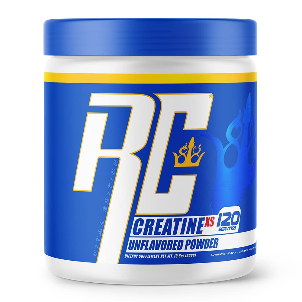 Ronnie Coleman Signature Series Creatine- XS, Creatine Monohydrát Powder, Post Workout Recovery pro budování svalů a síly, Podpora energie, Mass Gainer, Neochucené, 120 Služeb