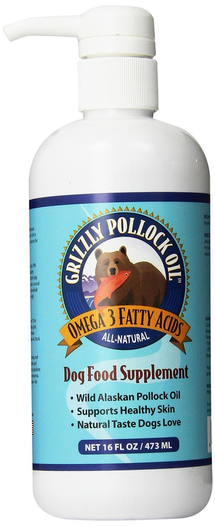 Grizzly Pollock Oil Dog doplněk stravy, 16 Ounce