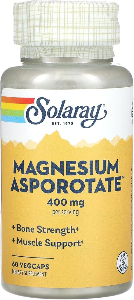 Solaray Magnesium Asporotace dodatek, 200 mg, 60 Počet