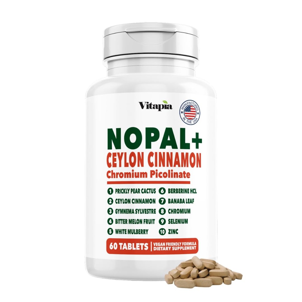 Vitapia Nopal Cactus Extract for Antioxidant, Skin, Metabolismus, Wellness, Heart Health Support - 60 Multi Kapsle - Non GMO, gluten zdarma dodatek