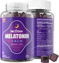 Melatonin Gummies 3 mg 5mg 1mg - Zdravá podpora klidového cyklu s 5HTP, L-Theanine, Lemon Balm, Heřmánek, Vášeň Květ, Vitamin D3 pro imunitní podporu - Nízký cukr, Želatina zdarma, Vegan - 60 Counts