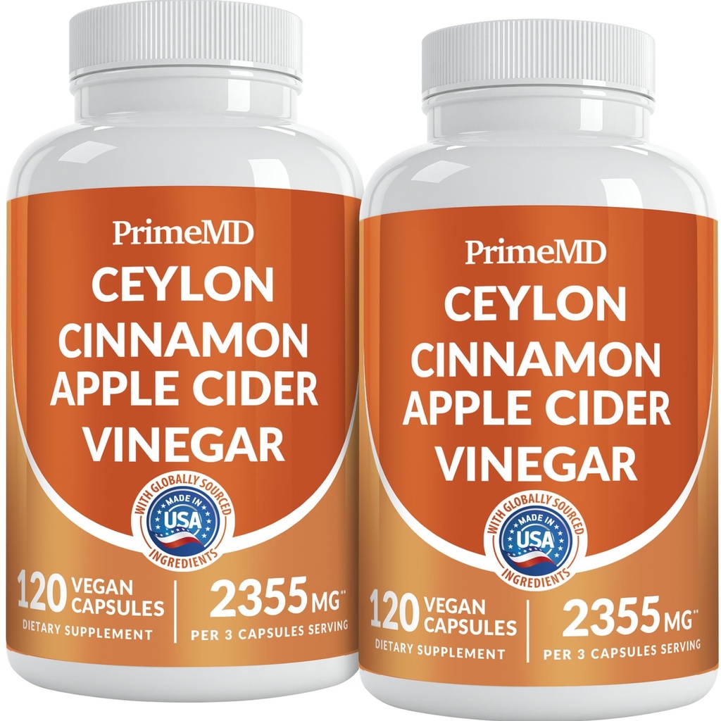 5- in-1 Ceylon Skořice Kapsle 2355mg - Apple Cider Ocet Kapsle s turmeric, Panax Ginseng, a Bioperin (120 Počet, balení po 2)