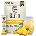 Salud 2in-1 Hydratační pakety + Imunity Electrolytes Powder, Ananas - Agua Fresca Drink Mix, Elderberry, Dairy & Soy Free, Non- GMO, Gluten Free, Vegan, Low Calorie, 1g cukru (15 Služeb)