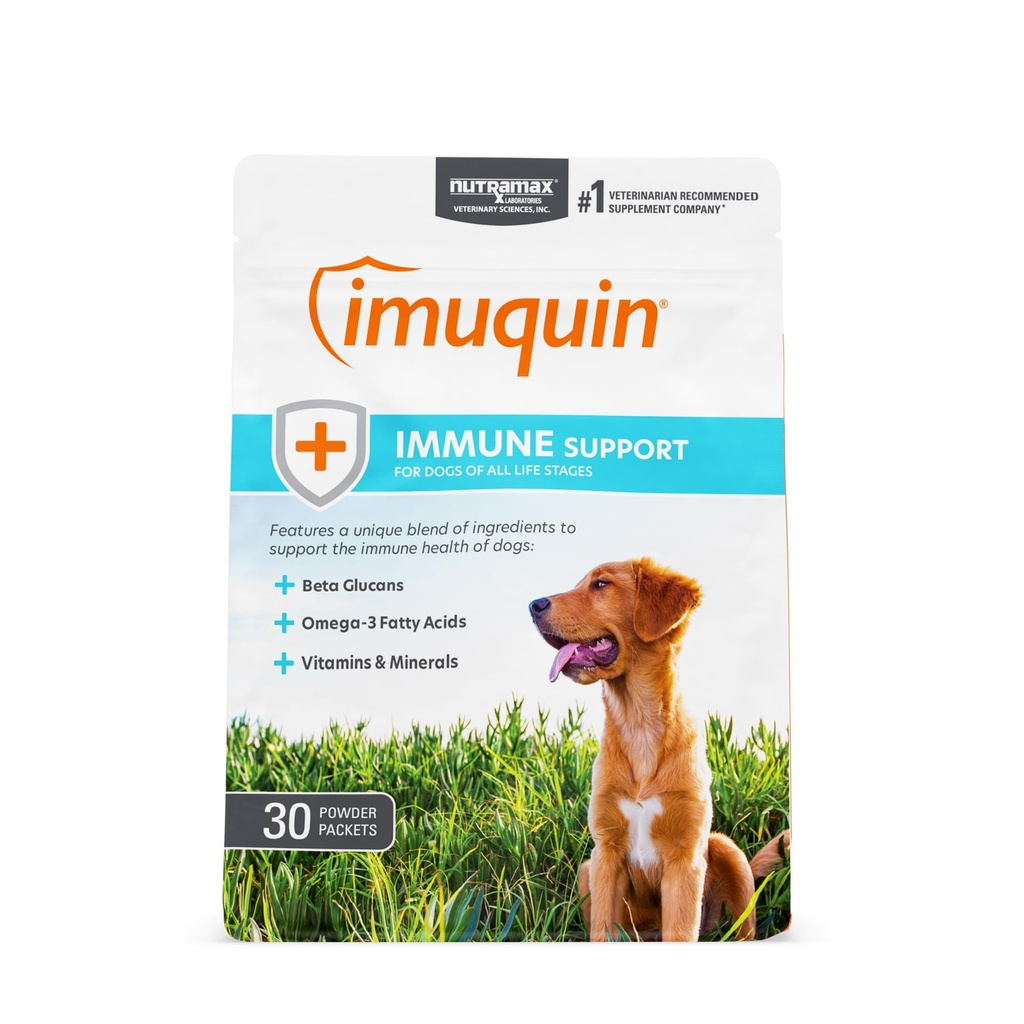 Nutramax Laboratories Nutramax Imuquin Imuquin Imunitary Health Supplement Powder for Dogs, with Beta Glucans, Marine Lipids, Vitamíny a minerály, 30 Packets, Aktualizovaná verze