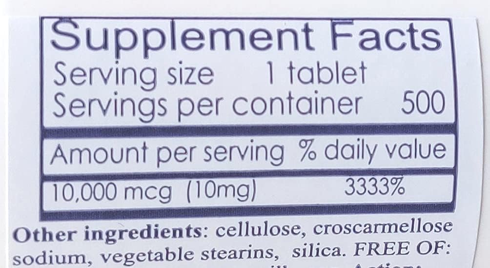 HealthyPřirozeně Biotin 10 000 mcg (500 tablet) pro růst vlasů, kůže, silné nehty, biotin 10 mg
