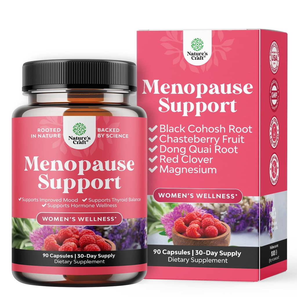 Kompletní bylinné menopauza Dodatek pro ženy - Multibenefit Menopauza Ease Hormon Balance pro ženy pro noční pocení nálady a další s Dong Quai Vitex Chaste Berry a Black Cohosh - Mini Caps