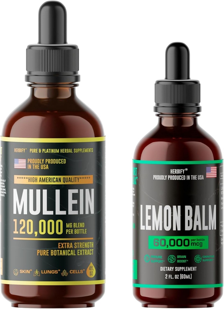 HERBIFY Bundle - Mullein Leaf Extract & Lemon Balm - Podpora dýchání a mozku