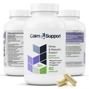 CalmSupport: Stress & Relaxation Support - Ashwagandha, Passion Flower, Valerian Root, Ginger, GABA, Velvet Bean, Motherwort, Oat Seed, Phyllanthus, L-Theanine, L-Triptofan, Folate, C, B1, B6, B12, Zinek