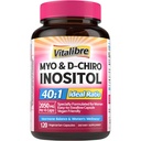 Inositol Dodatek, Myo- Inositol & D- Chiro Inositol Plodnost doplňky pro ženy, 40: 1 Ideální poměr, Hormon Balance a Ovaria Podpora, 120 Vegan Kapsle