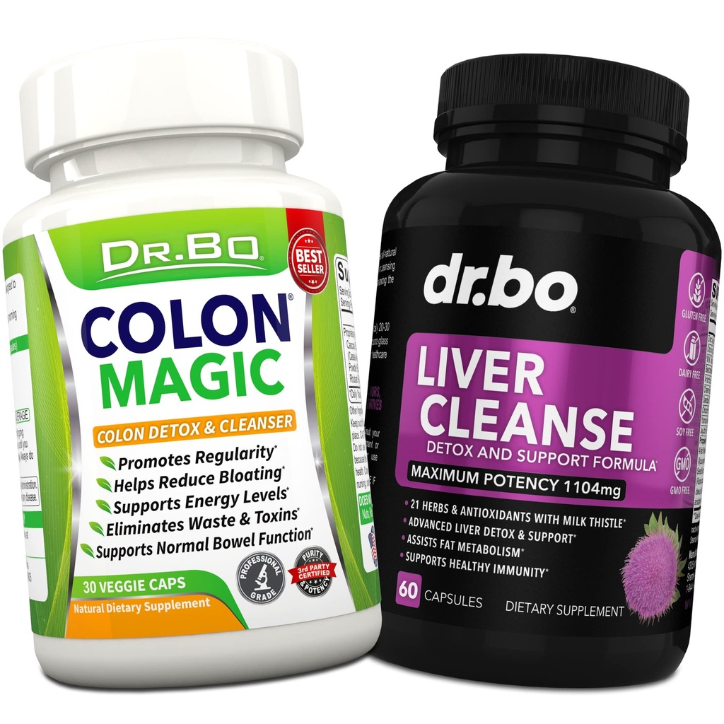 Colon Cleanse & Játra Cleanse Detox Supplement - Přírodní Bowel Cleanser pilulky pro střevní & denní zácpa Relief - Mléko Thistle Dandelion Caps & Aid žlučník doplňky