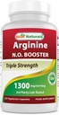 Nejlepší Naturals L- Arginine NO Booster Triple Strength 1300 mg Podání 120 Veg Kapsle - Vyrobeno s L- Arginin, AAKG, L- Citruline, Beet Powder