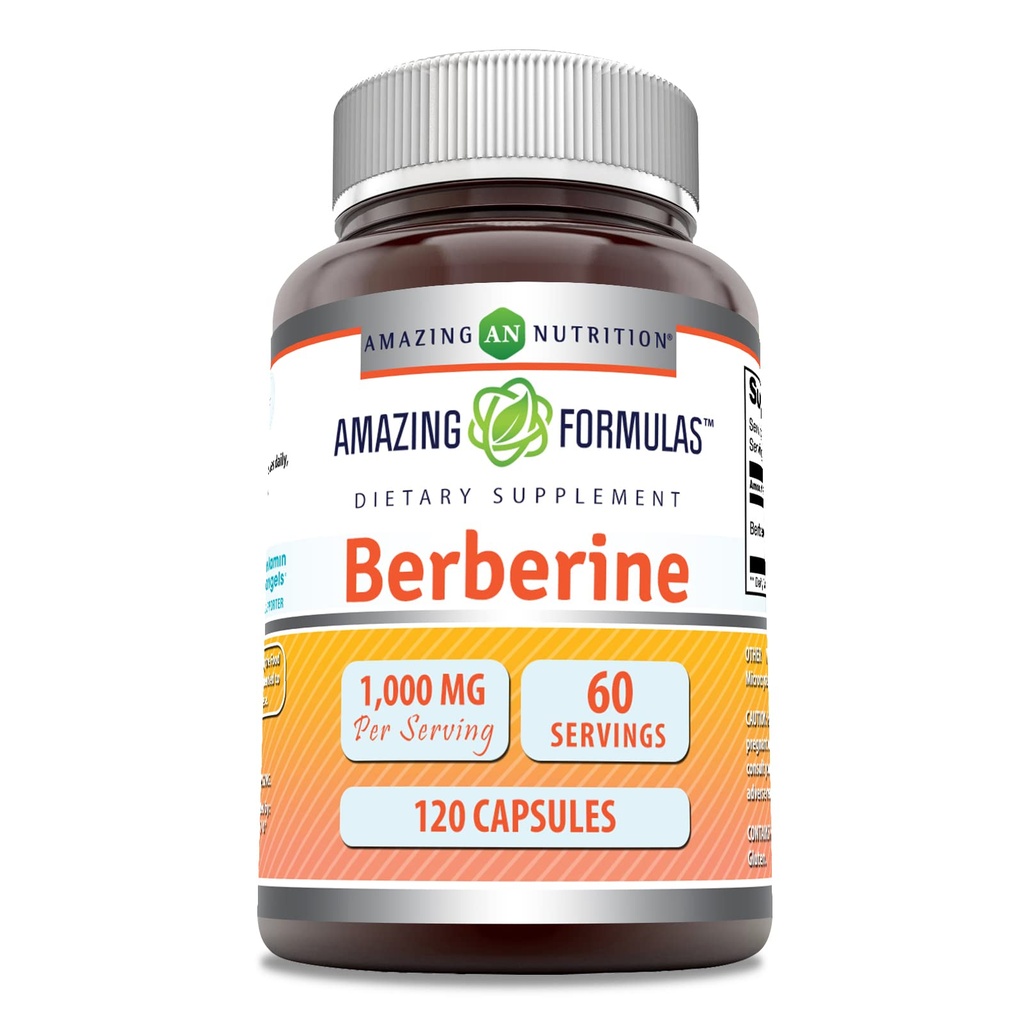 Amazing Applicas Berberine 1000mg Per Serving 120 Kapsle Dodatek 124; Non GMO Creditor 124; Gluten zdarma 124; Made in USA