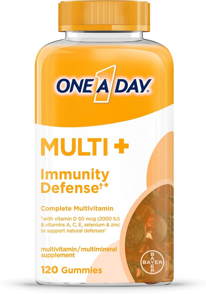Jeden den Multi + Imunity Support Gummies, Imunita Multivitamin s vitamínem D, Vitamin C, Vitamin E, Vitamin A, Zinek a další, Gumový vitamin, 120 Počet