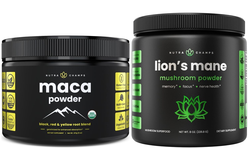 NutraChamps Organic Maca & Organic Lion 's Mane Powder