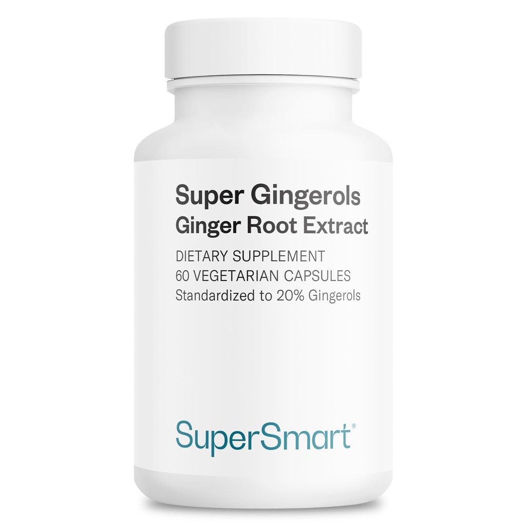 Supersmart - Super Gingerols 400mg denně (High Potency 20% Gingerol) - Ginger Root Extract Dodatek 124; Non- GMO & gluten zdarma - 60 Vegetariánské kapsle