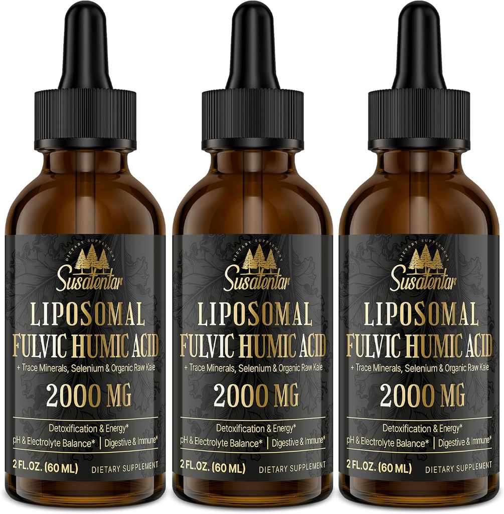 Stopy Minerály Elektrolyty Kapky 2000 MG 124; Tekuté Liposomální Fulvic Humic Acid Supplementary 124; 85 + Stopa Minerály 124; Hydratace 124; Detoxifikace 124; Energie 124; pH Balance 124; Digestion 124; Imunita 124; 6 Oz