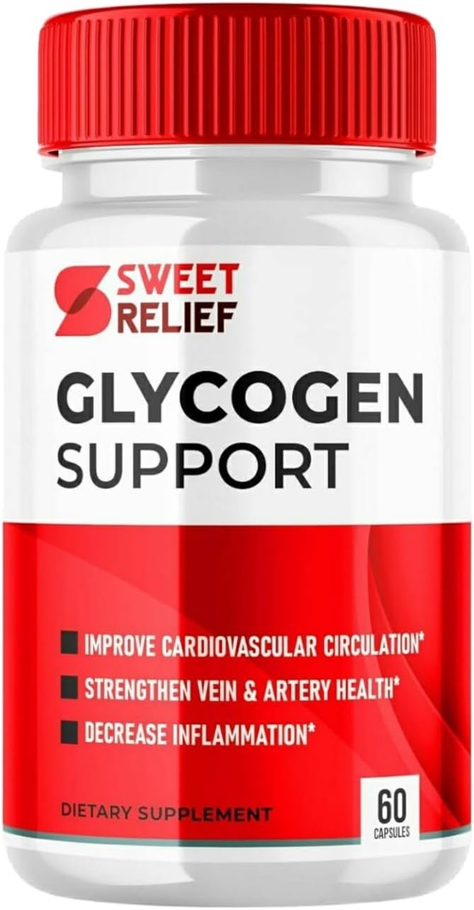 Sweet Relief Glycogen Support - Sweet Relief Blood Vessel Cleaner, Sweet Relief Kapsle, Advanced Formule pro celkové Wellness, SweetRelief (60 Kapsle, 1 balení)