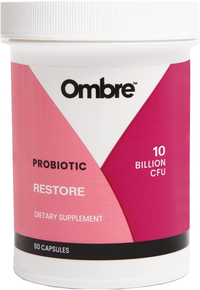 Ombre Obnovit Probiotika pro ženy, Denní Gut Zdravotní dodatek pro Vaginální, Stravovací, Močové Trakt, & Imunitní podpora, 10 Milion CFU, Shelf-Stable, 30 Služební
