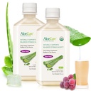 AloeCure USDA Organic Aloe Vera Juice Grape Flavor, Vyrobeno do 12 hodin sklizně - Čistá Aloe Vera Digestivní & Imunitní doplněk zdraví, Pomáhá udržet vyváženou kyselost žaludku, 16.7oz x 2 Btls