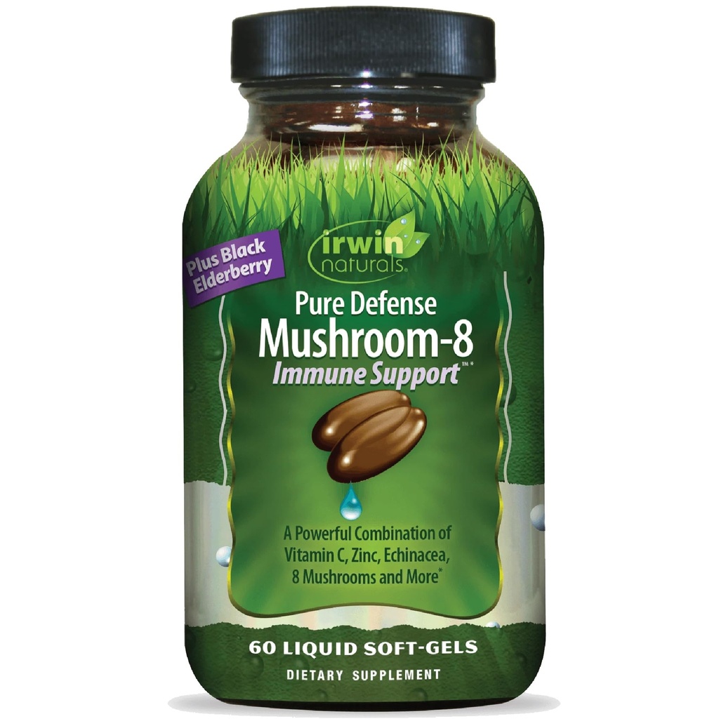 Irwin Naturals Pure Defense Mushroom- 8 Imunitní podpora 60 Sgels